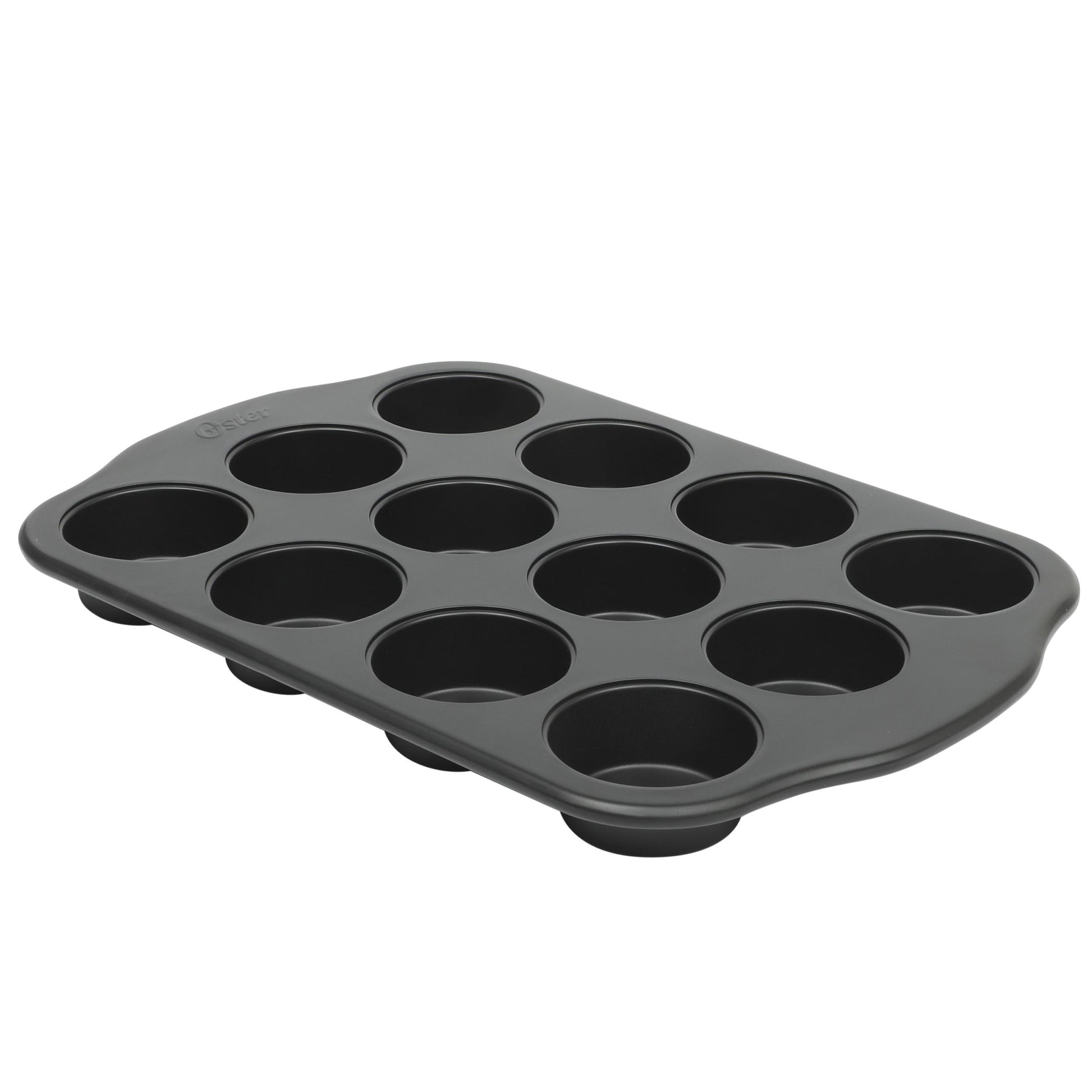 Oster Teston Platinum Collection 12-Cup Nonstick Carbon Steel Muffin Pan in Matte Black LuxuryLifeWay Online Store