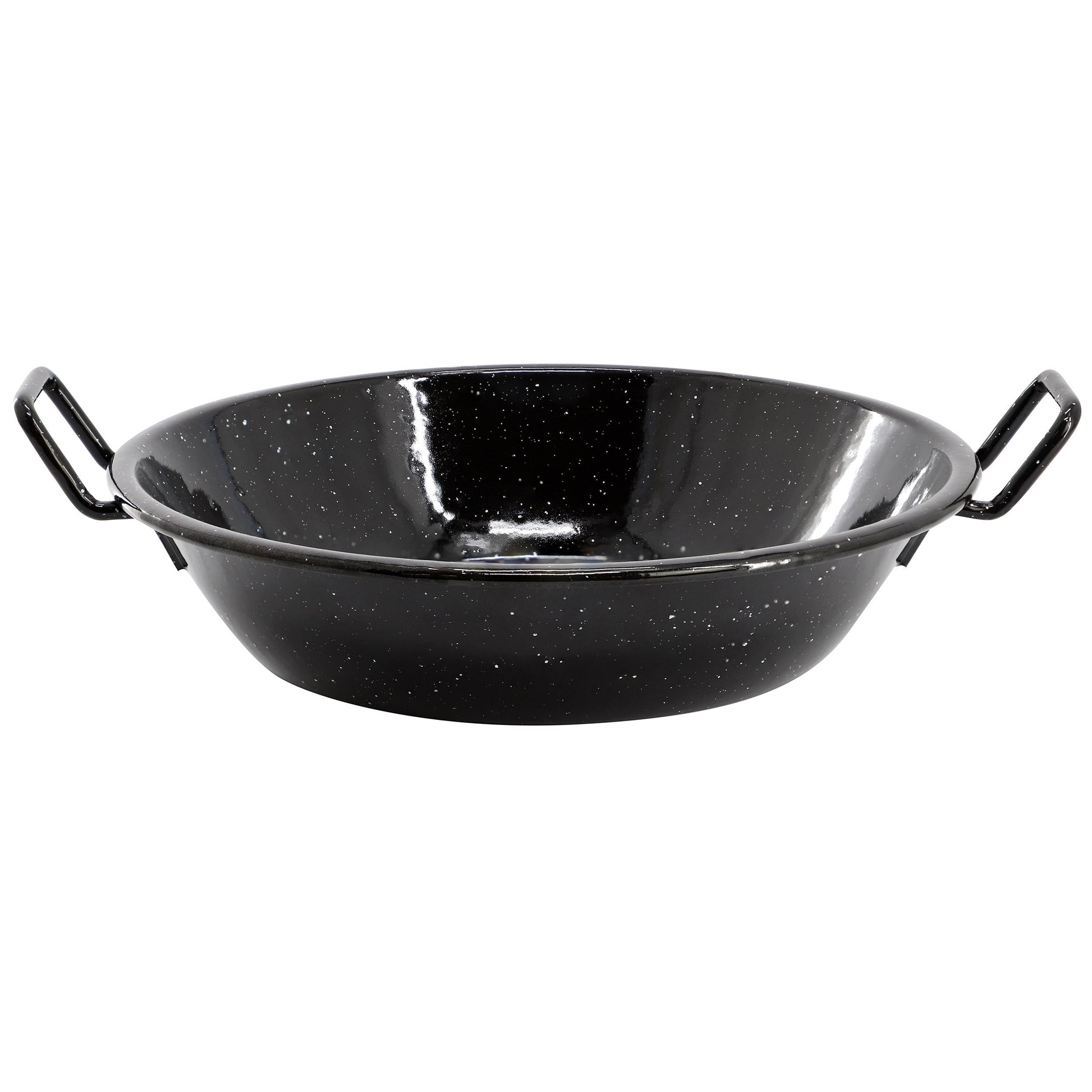 Oster Castillo 9.5 Inch Enameled Steel Paella Pan in Speckled Black LuxuryLifeWay Online Store