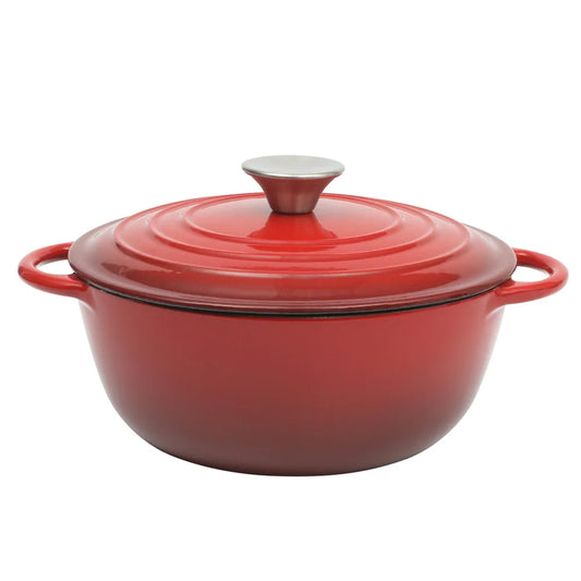 Gibson Home Addlestone 2.65 Quart Enameled Cast Iron Dutch Oven with Lid in Red LuxuryLifeWay Online Store