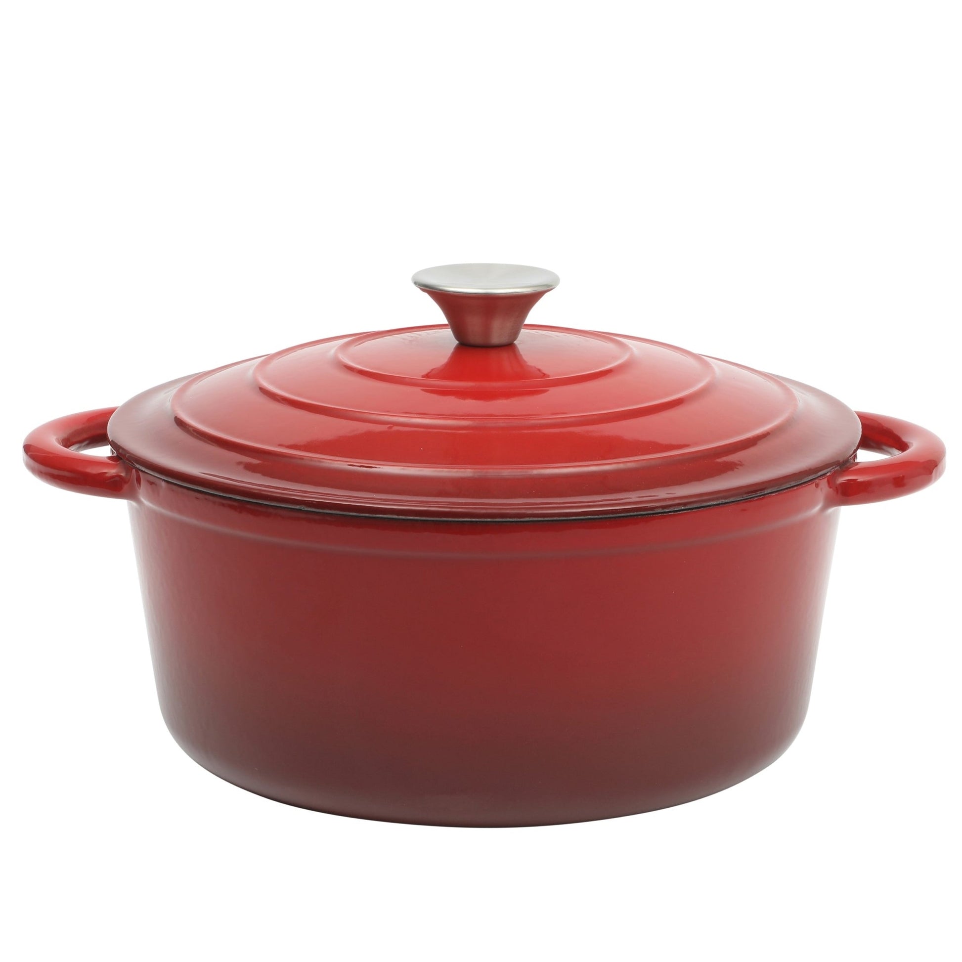 Gibson Home Addlestone 5 Quart Enameled Cast Iron Dutch Oven with Lid in Red LuxuryLifeWay Online Store