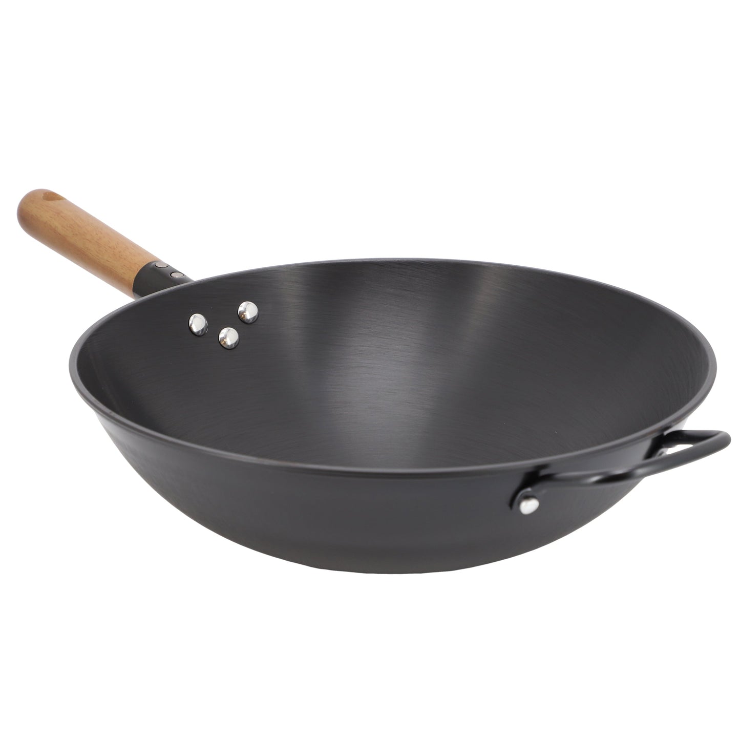 Gibson Home Welton 13.5 Inch Carbon Steel Wok with Wood Handle in Black LuxuryLifeWay Online Store