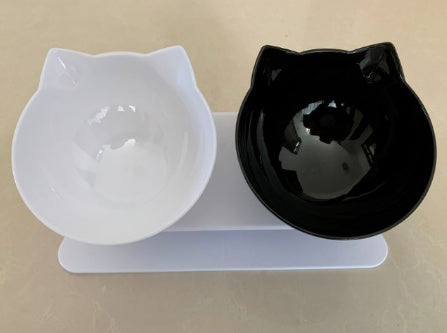 New Inclined Food Cat Ear Oblique Mouth Transparent Single Pet Bowl Pets Fashion
