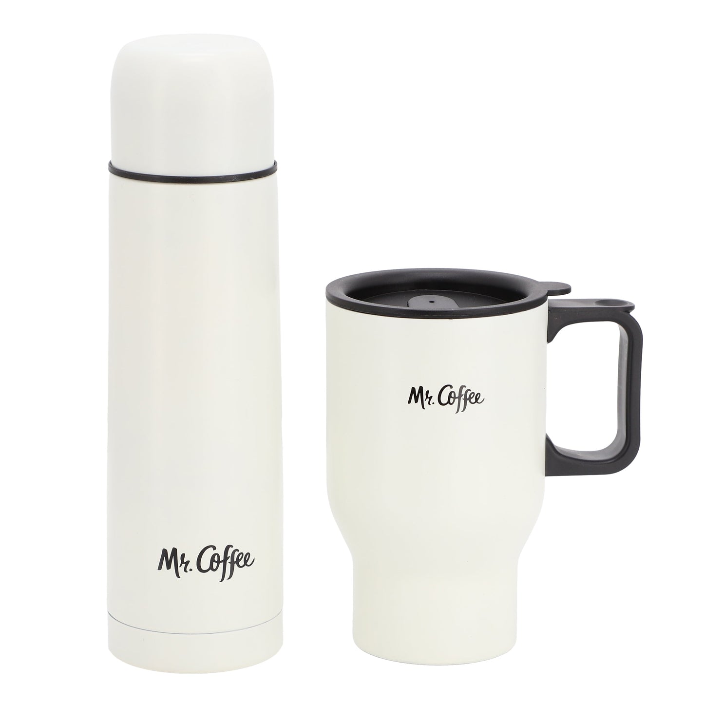 Mr. Coffee Javelin 2 Piece Thermal Bottle and Travel Mug Set in White LuxuryLifeWay Online Store