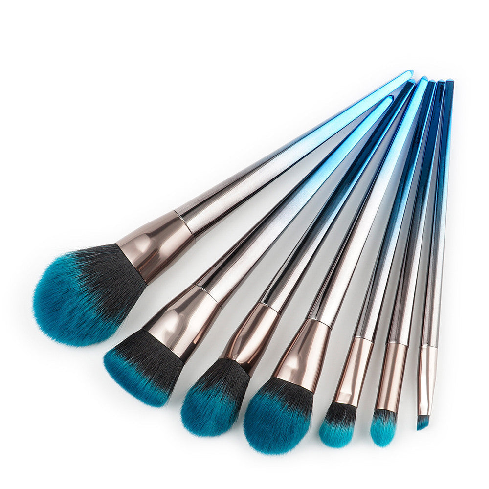 7 diamond makeup brushes blue black gradient LadyShow.Store