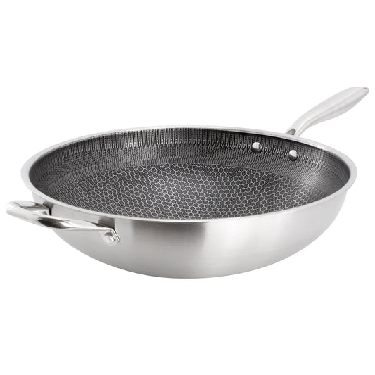 Gibson Home Stargaze 14in Embossed Interior Stainless Steel Wok