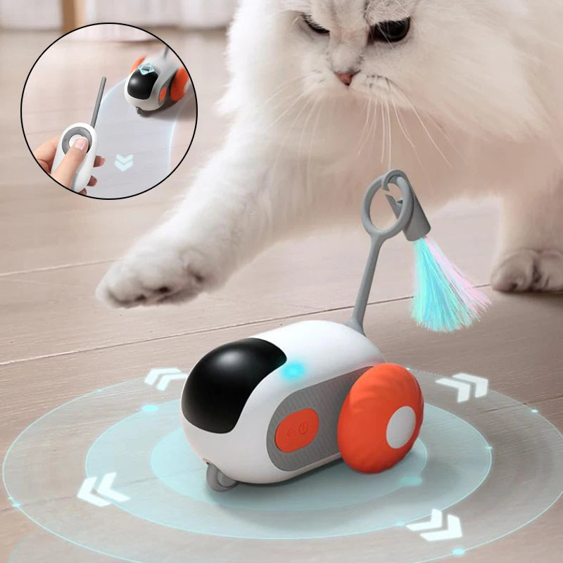 Remote Control Interactive Cat Car Toy USB Charging Chasing Automatic Self-moving Remote Smart Control Car Interactive Cat Toy Pet Products Pets Fashion