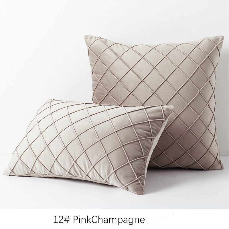 Diamond plaid velvet pillowcase Best YouTube Store