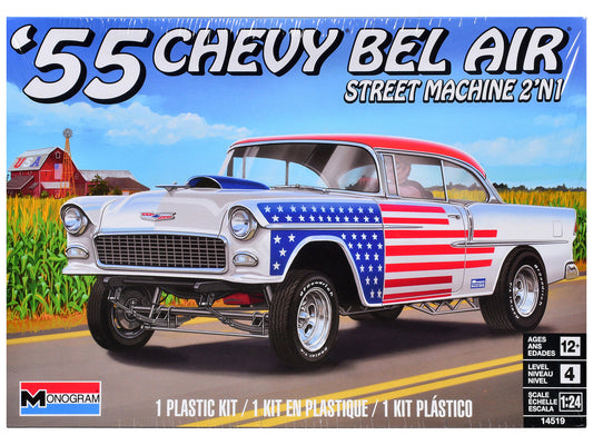 Level 4 Model Kit 1955 Chevrolet Bel Air Street Machine 2-in-1 Kit 1/24 Scale Model by Revell LuxuryLifeWay Online Store