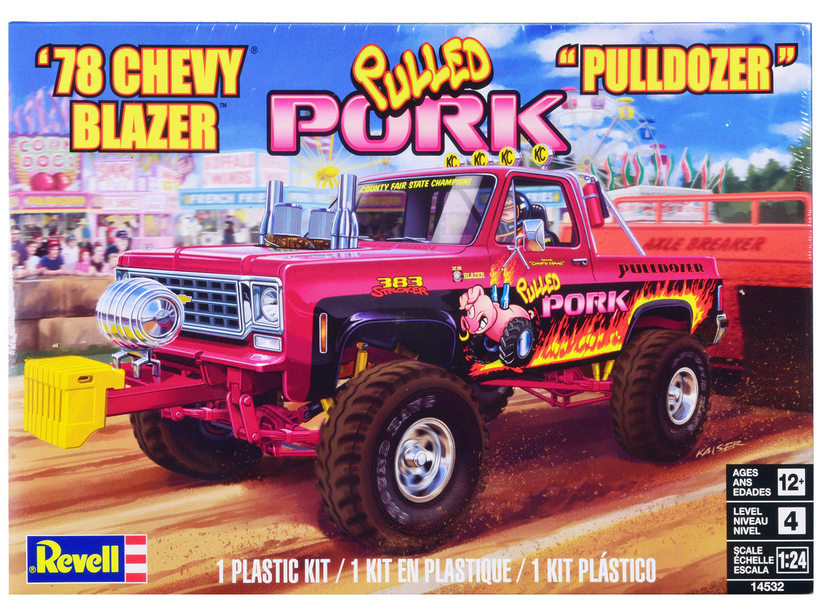 Level 4 Model Kit 1978 Chevrolet Blazer Pickup Truck "Pulled Pork Pulldozer" 1/24 Scale Model by Revell LuxuryLifeWay Online Store