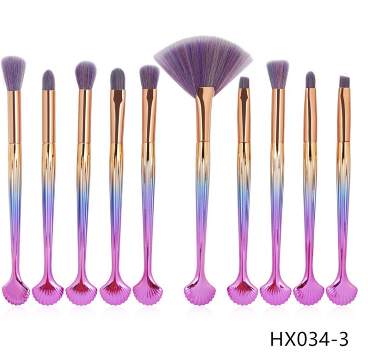The Shell Makeup Brush Set - Purple bristles CJD2