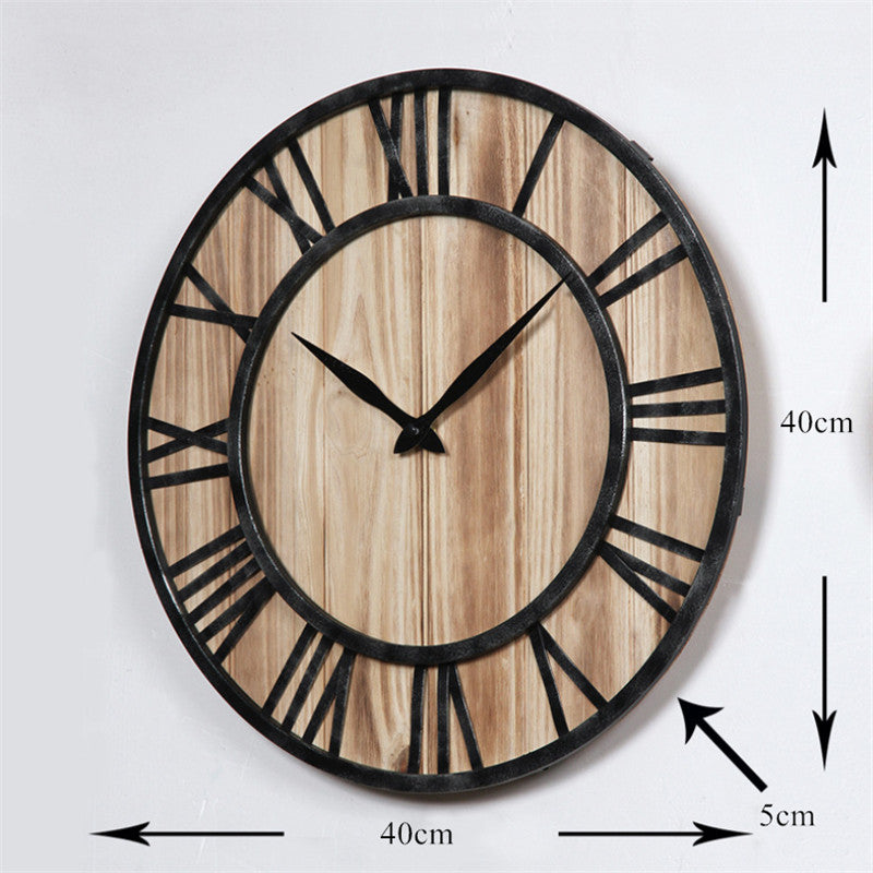 Retro wall clock creative metal decorative wall clock PearlNestDecor.com