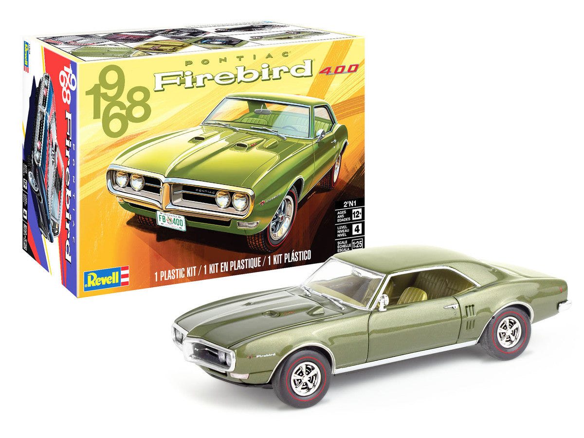 Level 4 Model Kit 1968 Pontiac Firebird 400 2-in-1 Kit 1/25 Scale Model by Revell LuxuryLifeWay Online Store