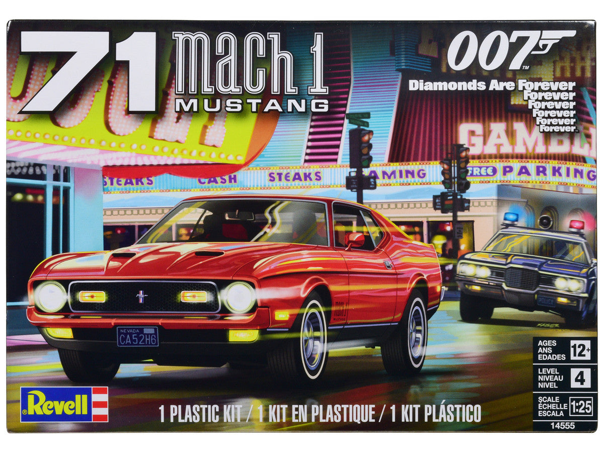 Level 4 Model Kit 1971 Ford Mustang Mach 1 James Bond 007 "Diamonds Are Forever" (1971) Movie 1/25 Scale Model by Revell LuxuryLifeWay Online Store