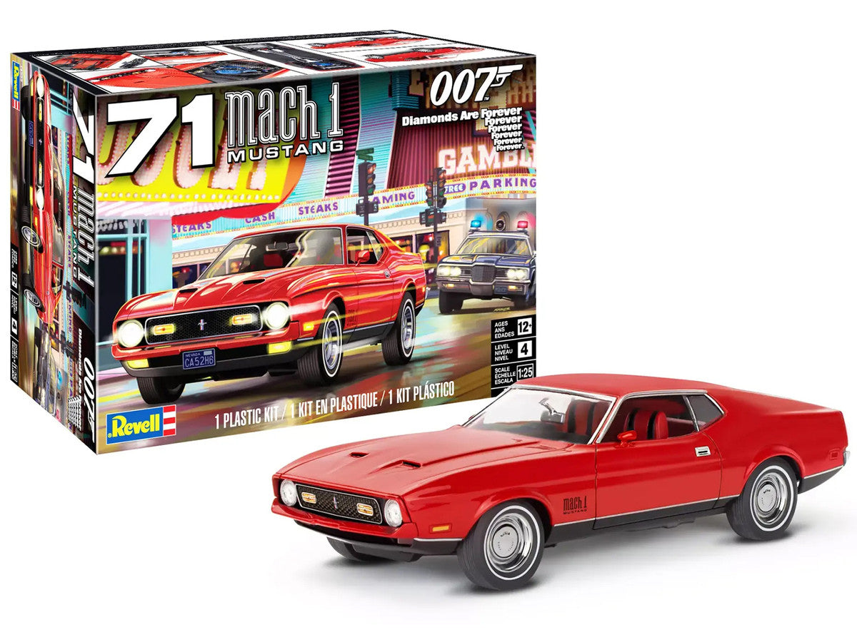 Level 4 Model Kit 1971 Ford Mustang Mach 1 James Bond 007 "Diamonds Are Forever" (1971) Movie 1/25 Scale Model by Revell LuxuryLifeWay Online Store