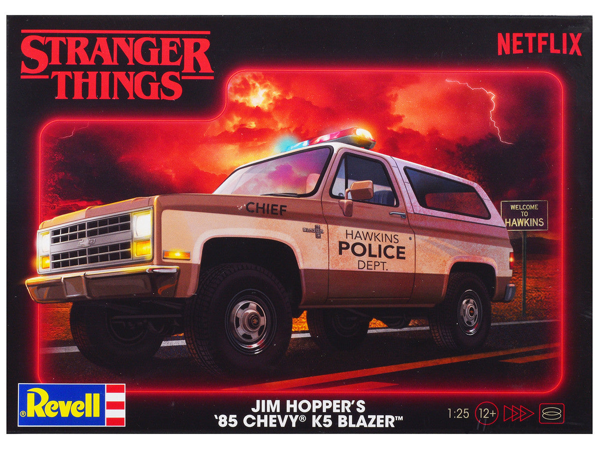 Level 4 Model Kit Jim Hopper's 1985 Chevrolet K5 Blazer "Stranger Things" (2016-Current) TV Series 1/25 Scale Model by Revell LuxuryLifeWay Online Store