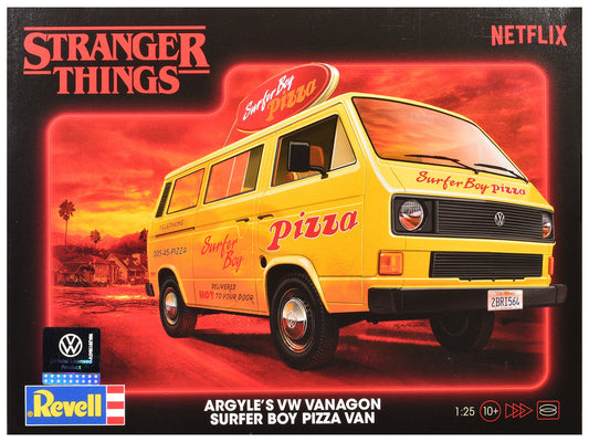 Level 3 Model Kit Argyle’s Volkswagen Vanagon "Surfer Boy Pizza" Van "Stranger Things" (2016-Current) TV Series 1/25 Scale Model by Revell LuxuryLifeWay Online Store