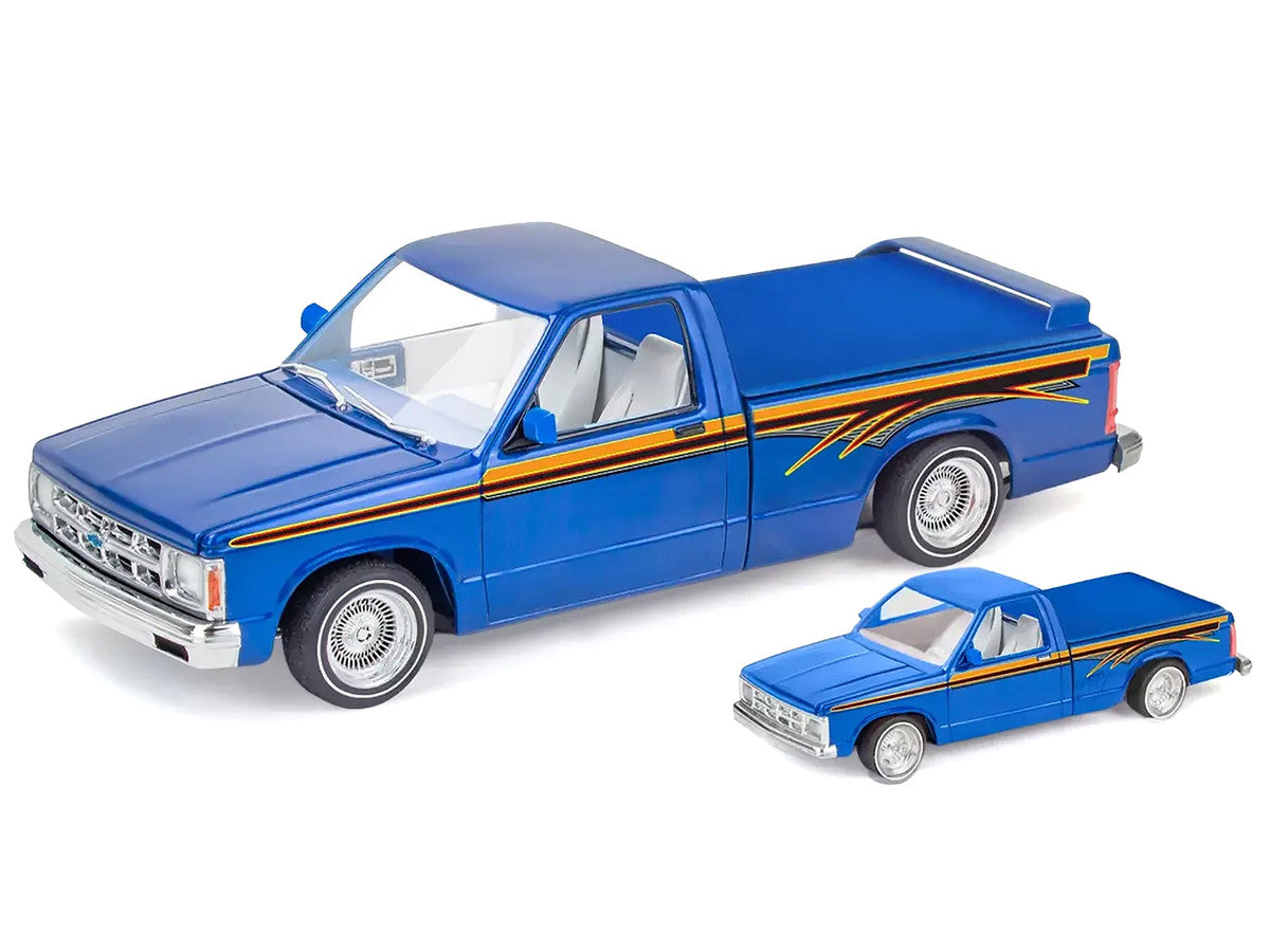 Level 4 Model Kit 1991 Chevrolet S-10 Lowrider Pickup Truck with 1/64 Diecast Version Included "Big + Little Series" 1/25 Scale Model by Revell LuxuryLifeWay Online Store