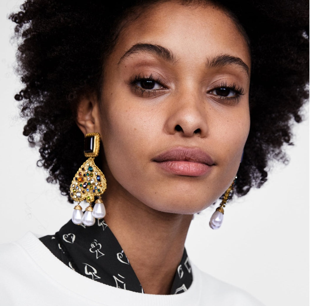 Exaggerated oil drop earring necklace