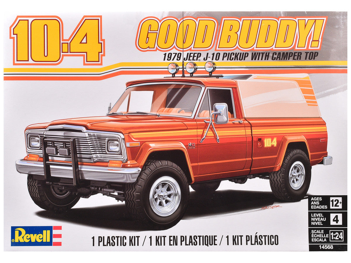 Level 4 Model Kit 1979 Jeep J-10 Pickup Truck with Camper Top 1/24 Scale Model by Revell LuxuryLifeWay Online Store