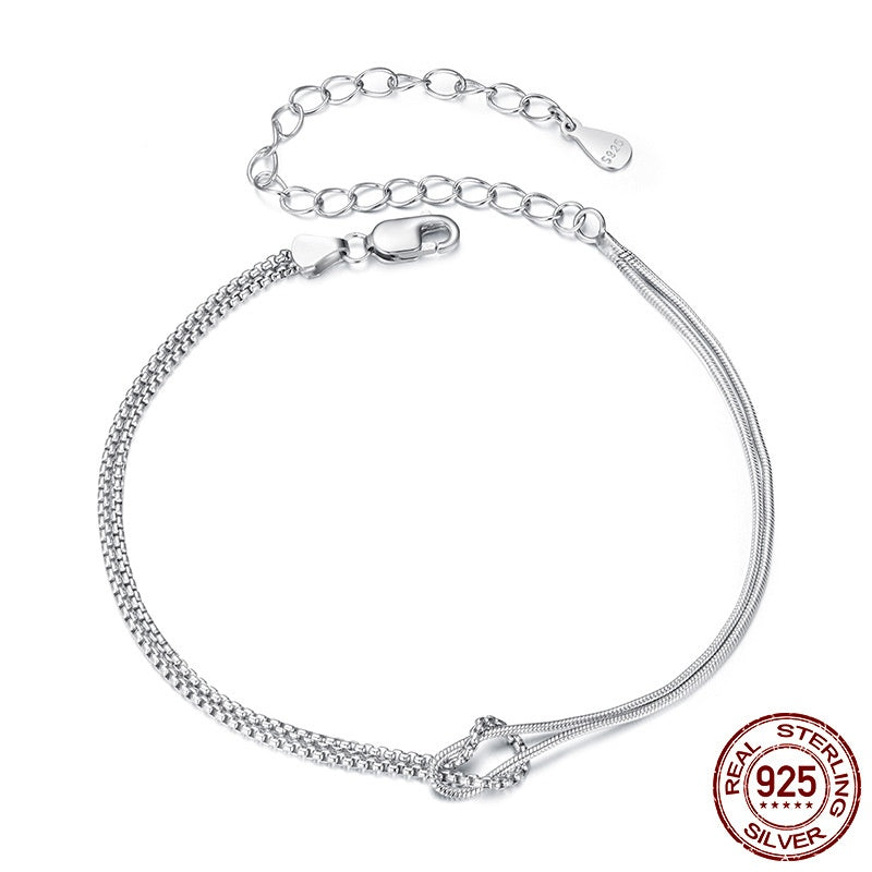 S925 Sterling Silver Shuttle Bracelet LadyShow.Store
