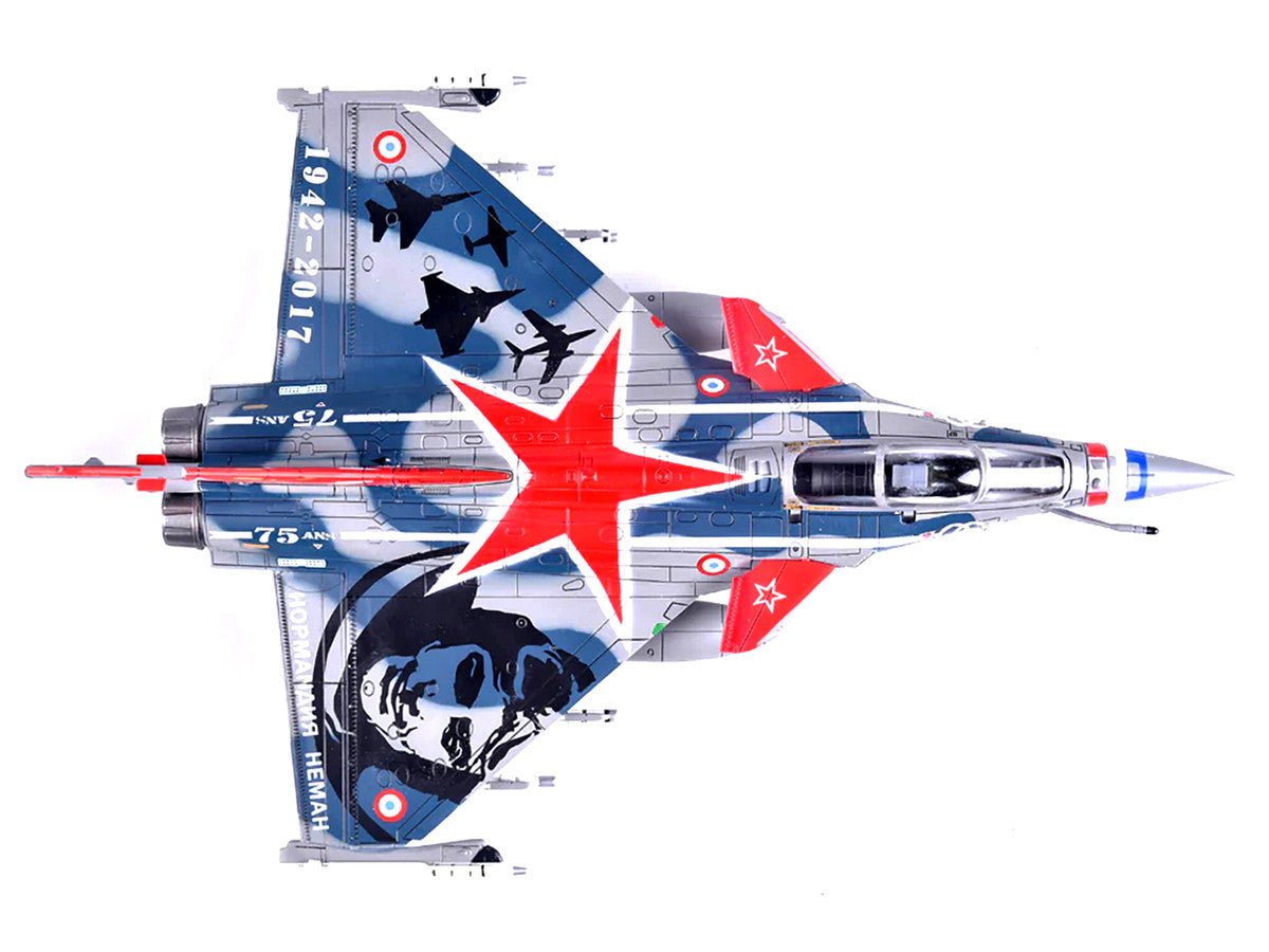 Dassault Rafale C Fighter Jet "Regiment de Chasse 2/30 Normandie-Niemen" 75th Anniversary Edition with Missile Accessories "Panzerkampf Wing" Series 1/72 Scale Model by Panzerkampf LuxuryLifeWay Online Store