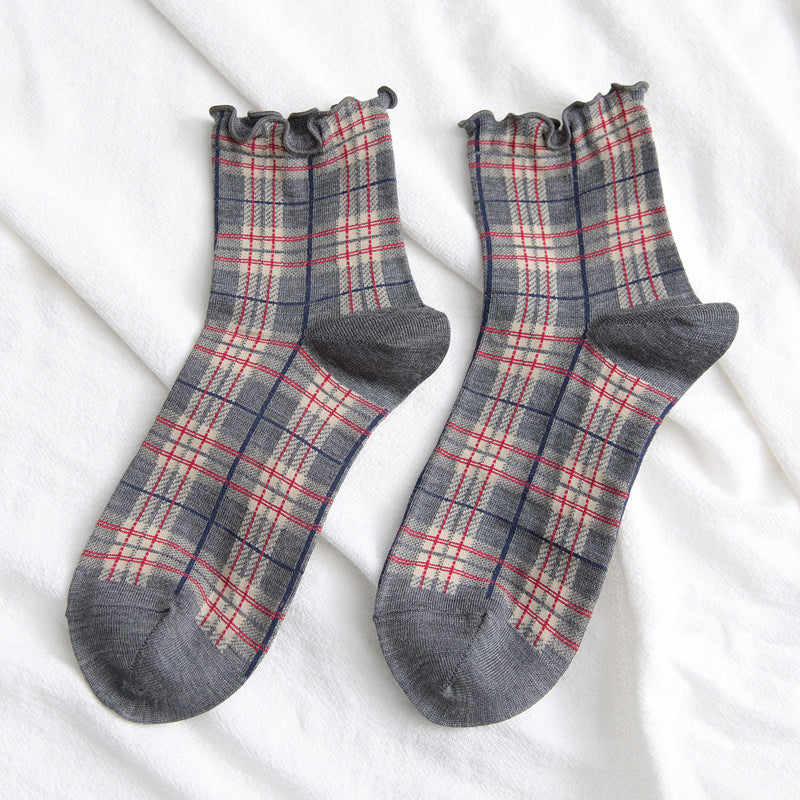 Plaid women's socks