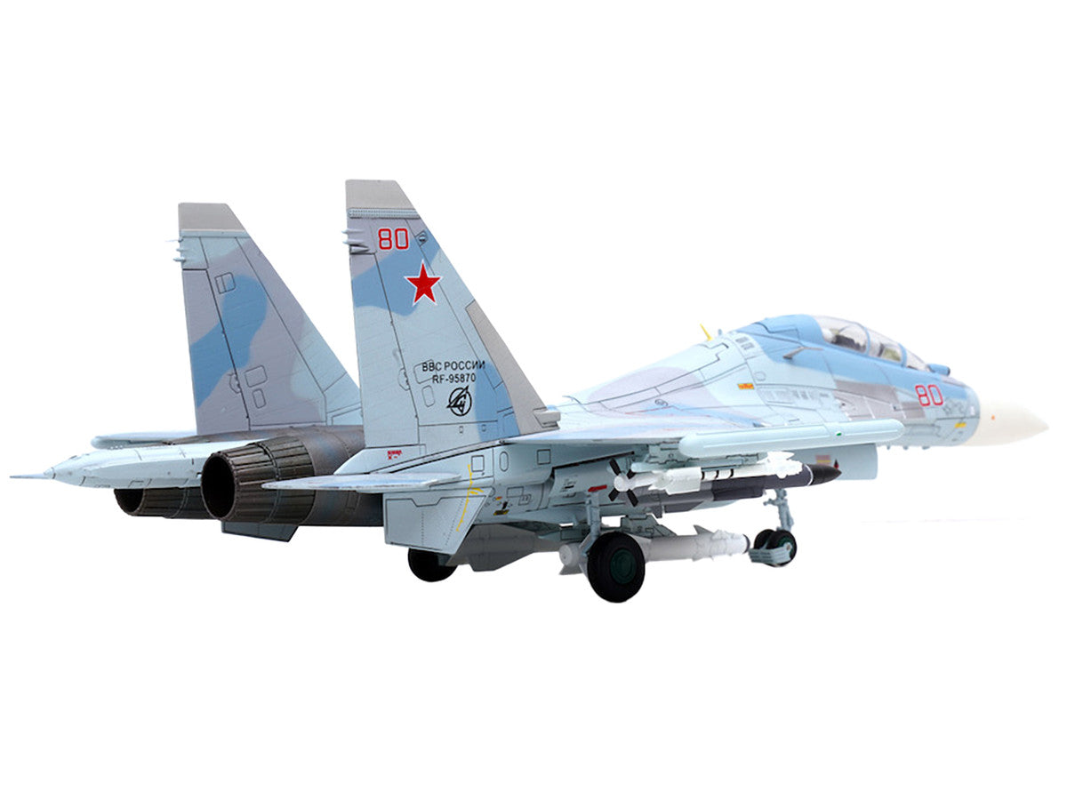 Sukhoi Su-30M2 Flanker-C Fighter Aircraft #80 "Russian Air Force" "Wing" Series 1/72 Diecast Model by Panzerkampf LuxuryLifeWay Online Store