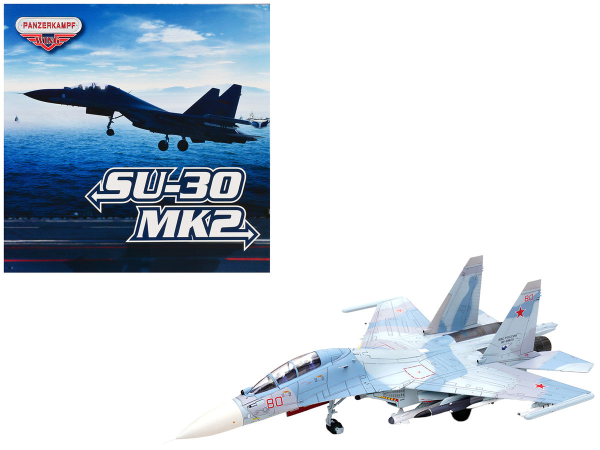 Sukhoi Su-30M2 Flanker-C Fighter Aircraft #80 "Russian Air Force" "Wing" Series 1/72 Diecast Model by Panzerkampf LuxuryLifeWay Online Store