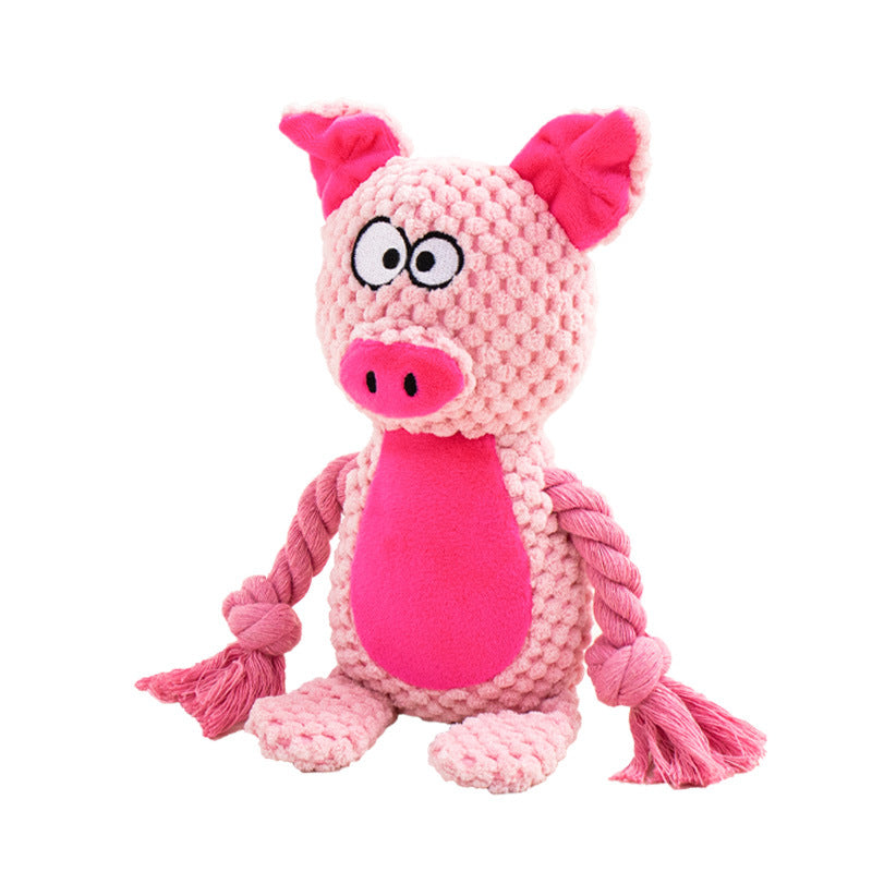 Pet Plush Sound Cotton Rope Toys Interactive Tug Of War Training Item Creative Dog Toy Pet Training Dog Supplies LadyShow.Store