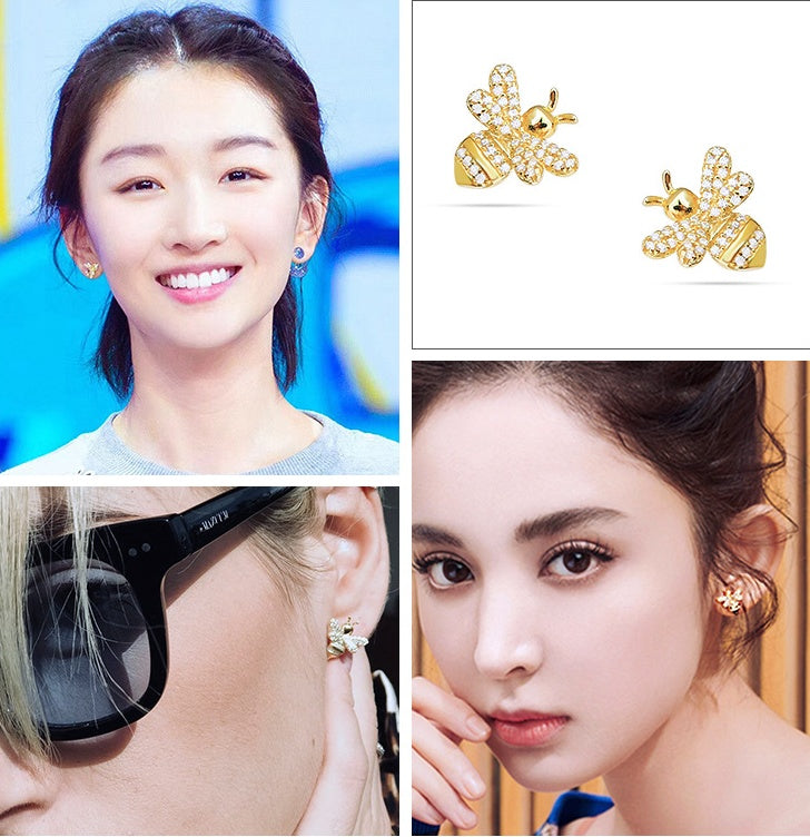 S925 silver pin with zircon earrings LadyShow.Store
