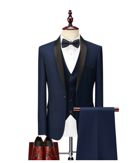 Men's Slim Fit Black Suit Jacket for Business and Weddings Pi-Mart