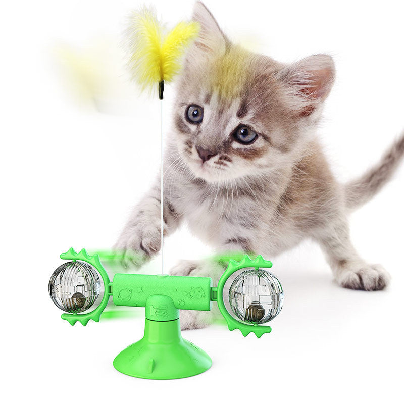 Cat Rotating Windmill Multi-Function Toys Itch Scratching Device Teeth Shining Toy Pets Fashion