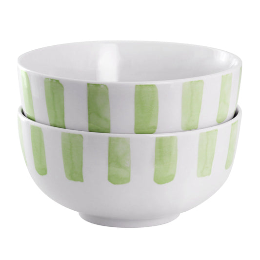 Gibson Home Pacific Waves 2 Piece Fine Ceramic Cereal Bowl Set in Green LuxuryLifeWay Online Store