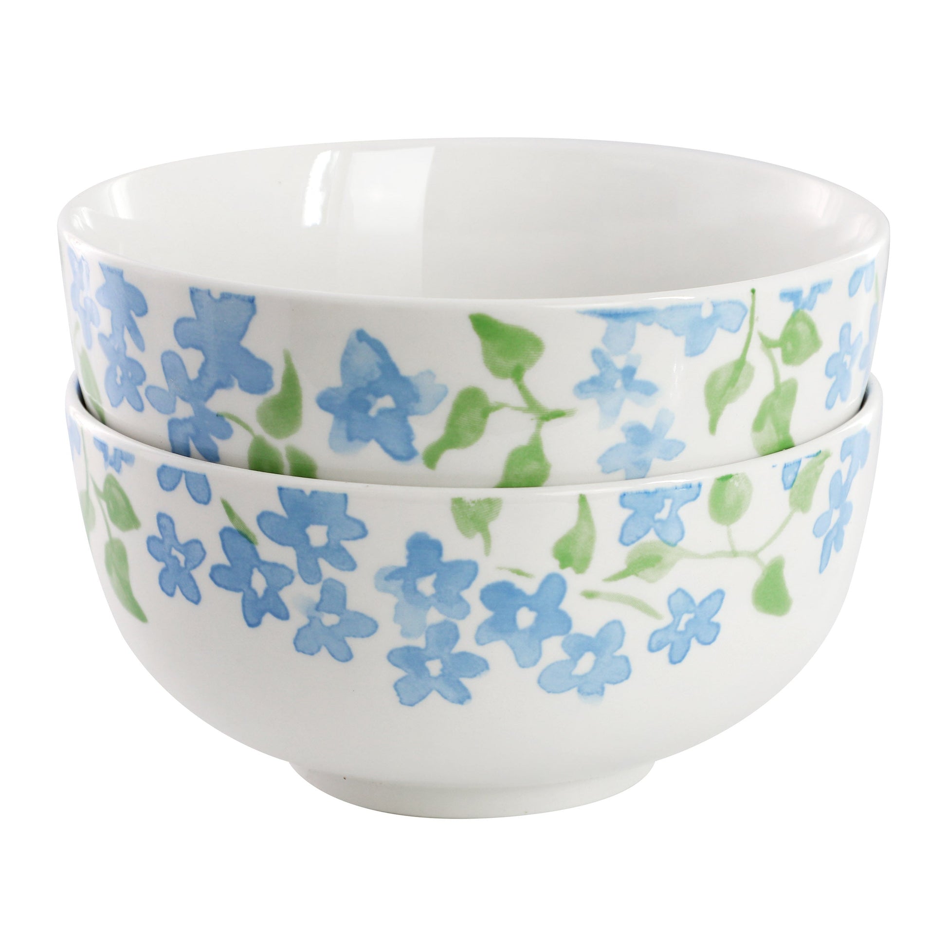 Gibson Home Garden Aisle 2 Piece Fine Ceramic Cereal Bowl Set in Blue Floral LuxuryLifeWay Online Store