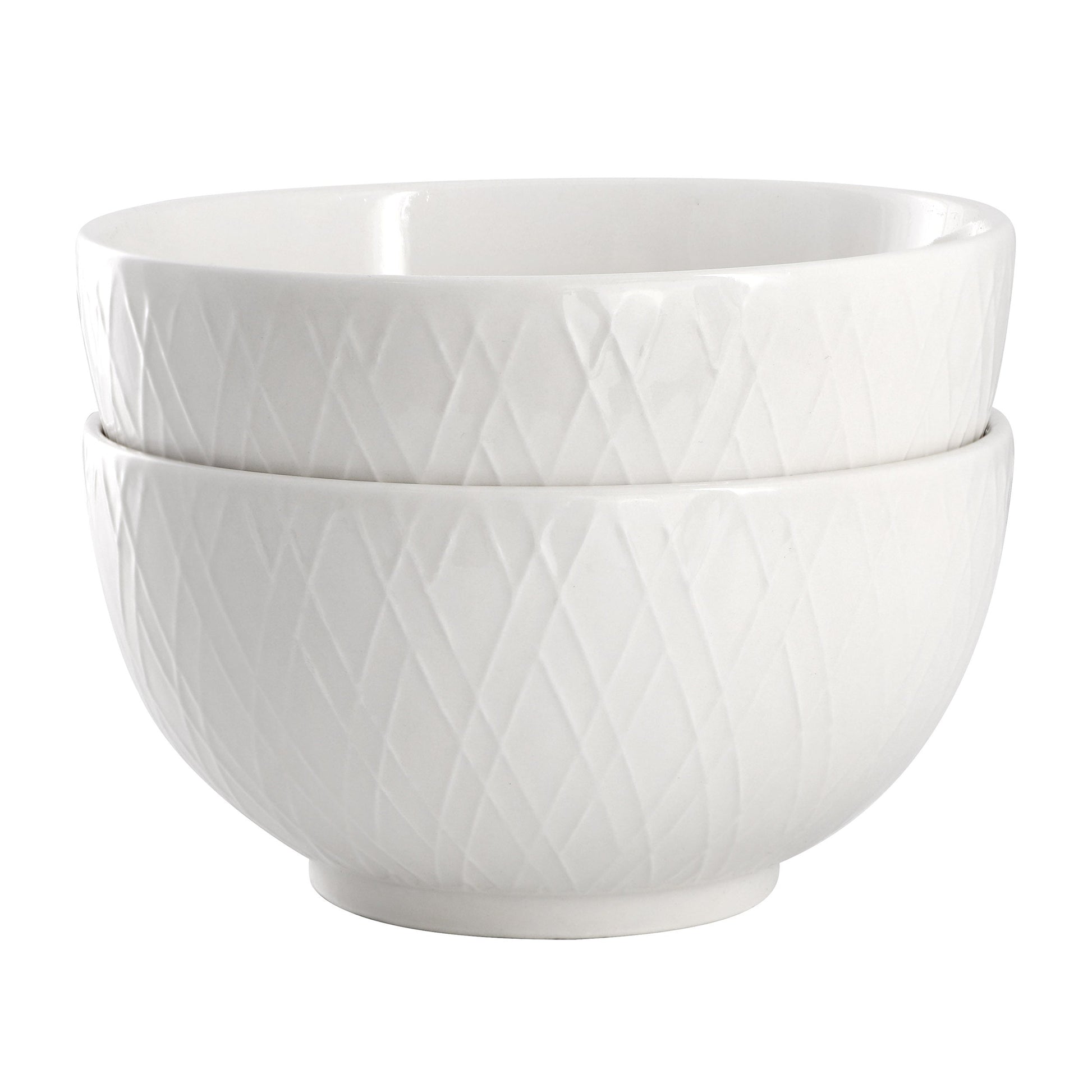 Gibson Home Great Essentials 2 Piece Fine Ceramic 6in Cereal Bowl Set in White LuxuryLifeWay Online Store