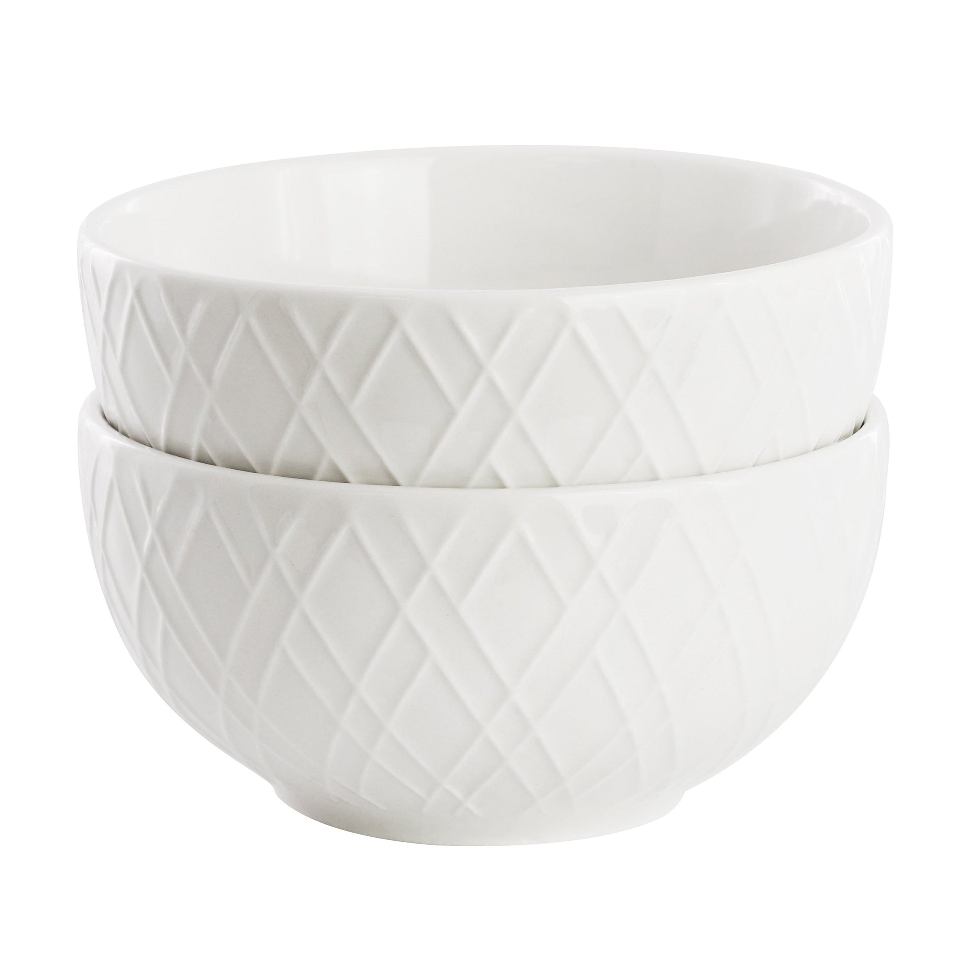 Gibson Home Great Essentials 2 Piece Fine Ceramic 4.5in Fruit Bowl Set in White LuxuryLifeWay Online Store