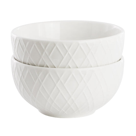 Gibson Home Great Essentials 2 Piece Fine Ceramic 4.5in Fruit Bowl Set in White LuxuryLifeWay Online Store