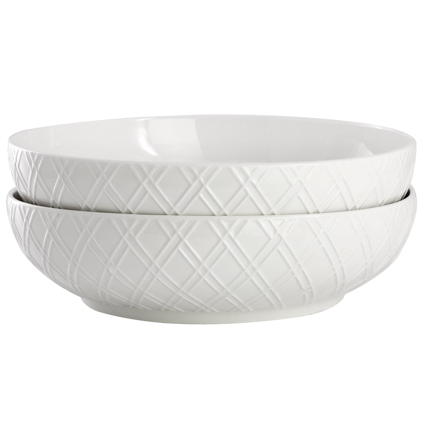 Gibson Home Great Essentials 2 Piece Fine Ceramic 8.2in Dinner Bowl Set in White LuxuryLifeWay Online Store