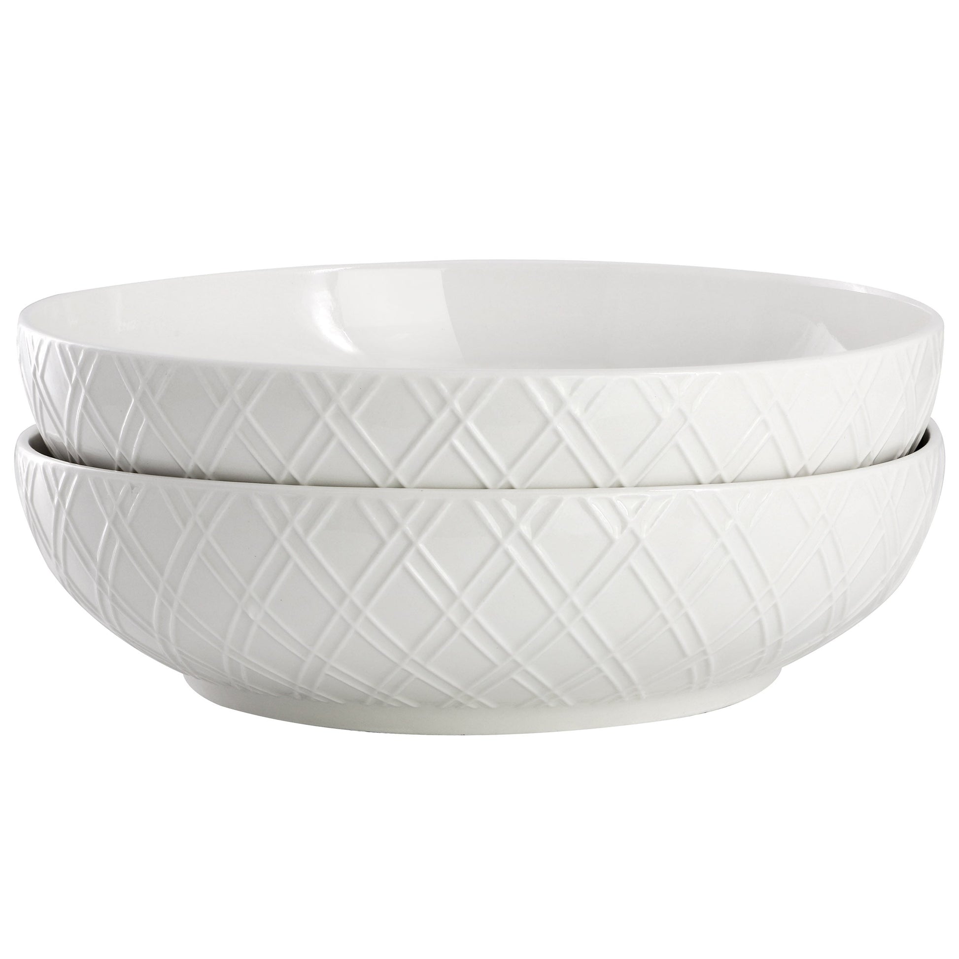 Gibson Home Great Essentials 2 Piece Fine Ceramic 8.2in Dinner Bowl Set in White LuxuryLifeWay Online Store