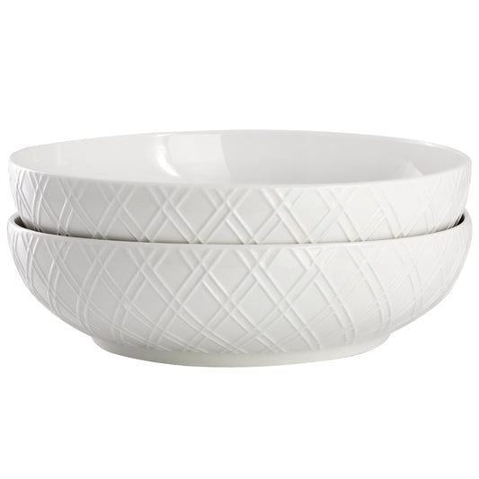 Gibson Home Great Essentials 2 Piece Fine Ceramic 8.2in Dinner Bowl Set in White LuxuryLifeWay Online Store