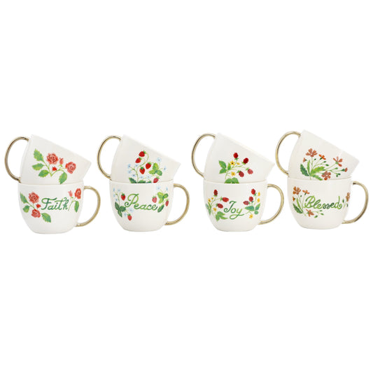 Gibson Home Inspired Gardens 8 Piece 17.5 Ounce Ceramic Assorted Mug Set LuxuryLifeWay Online Store