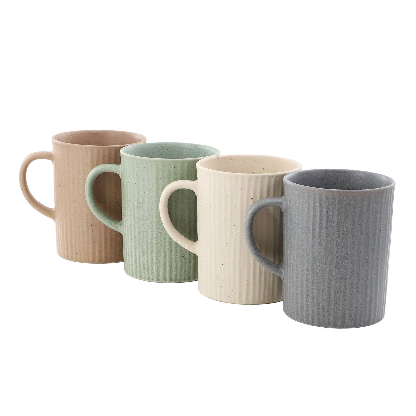 Gibson Home Evening Stroll 4 Piece 19 Ounce Stoneware Ribbed Mug Set in Assorted Color LuxuryLifeWay Online Store