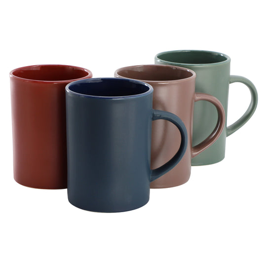 Gibson Home Midtown Hall 17oz 4 Piece Stoneware Mug Set in Assorted Colors LuxuryLifeWay Online Store