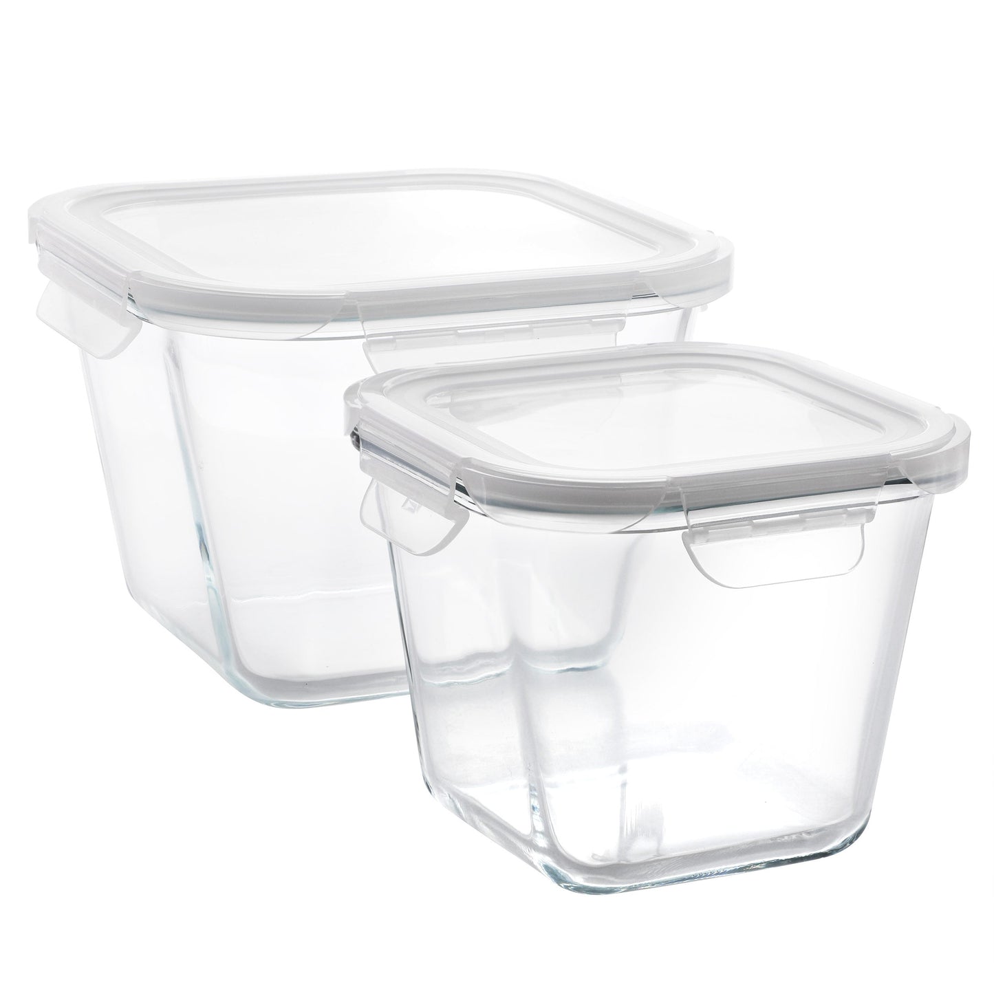 Gibson Home House Specials 4 Piece Borosilicate Glass Square Storage Container Set with Snap Lids LuxuryLifeWay Online Store