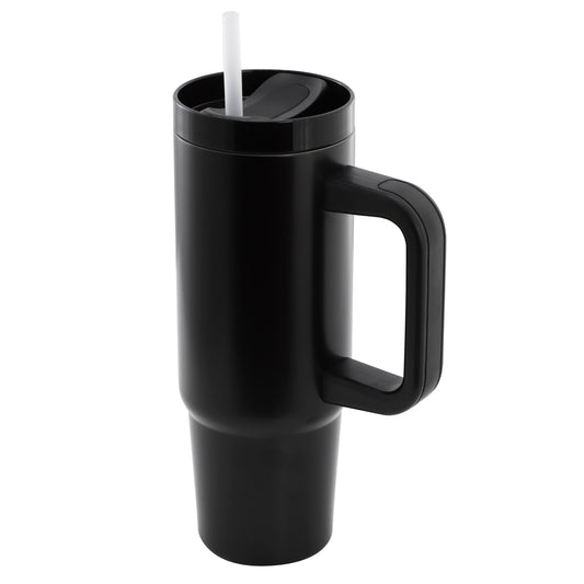Gibson Home 29oz Marina Stainless Steel Thermal Tumbler with Side Handle and Straw in Black LuxuryLifeWay Online Store
