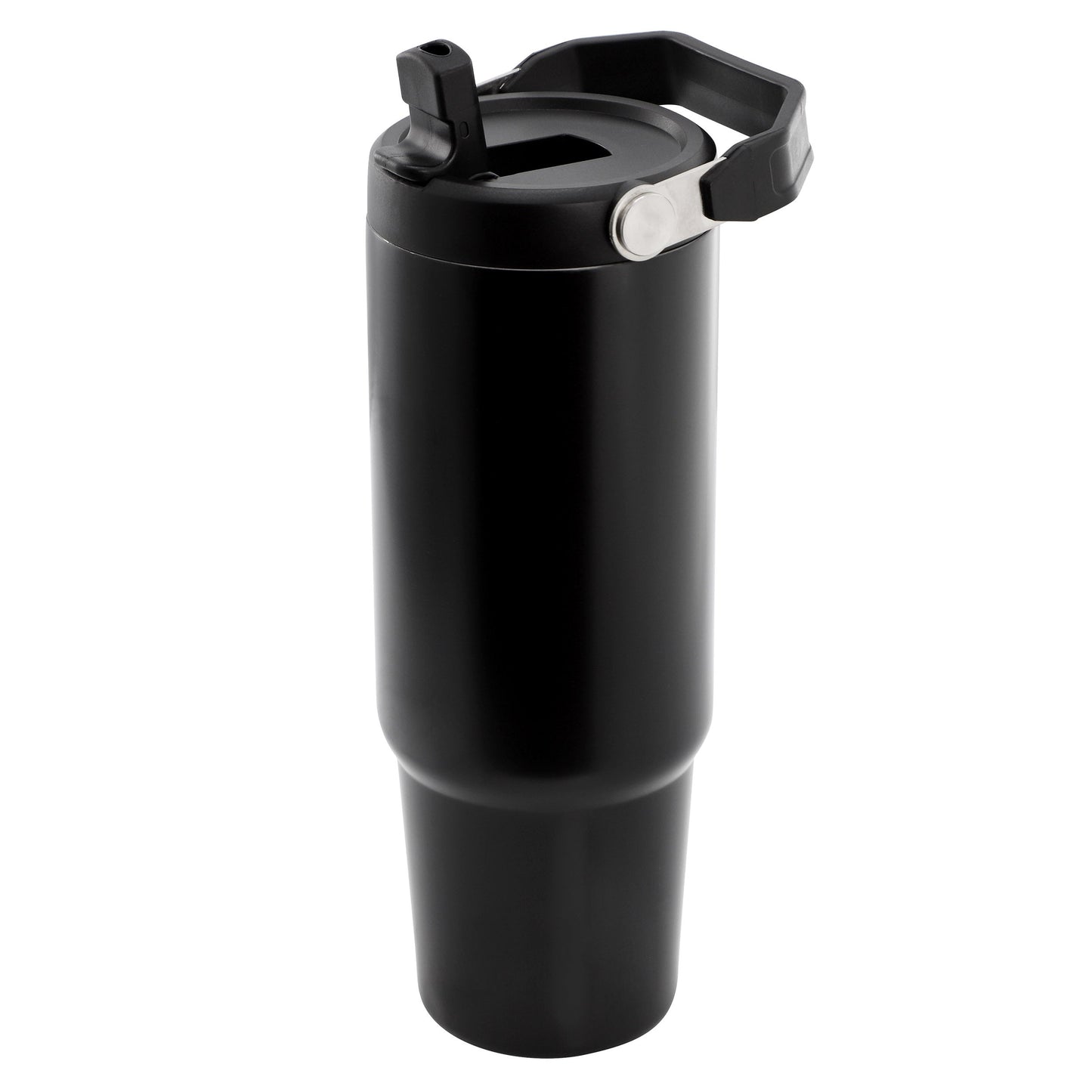 Gibson Home 29oz Marina Stainless Steel Thermal Tumbler with Top Handle and Folding Straw in Black LuxuryLifeWay Online Store