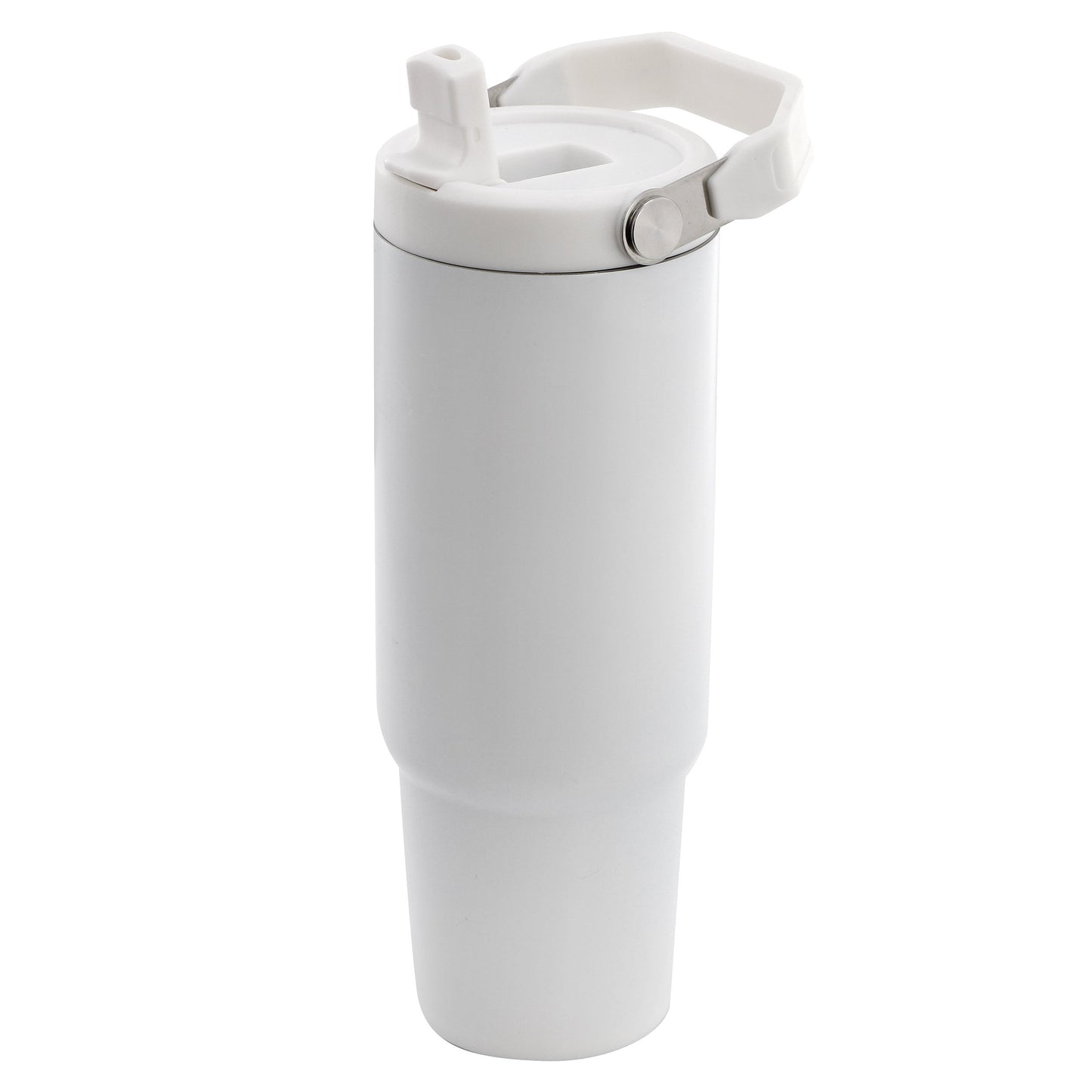 Gibson Home 29oz Marina Stainless Steel Thermal Tumbler with Top Handle and Folding Straw in White LuxuryLifeWay Online Store