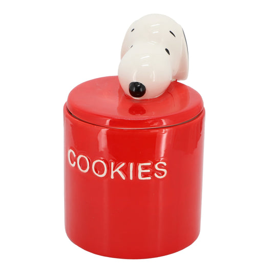 Peanuts Hello Cookies 8.2 Inch Ceramic Snoopy Cookie Jar w/ Lid in Red LuxuryLifeWay Online Store