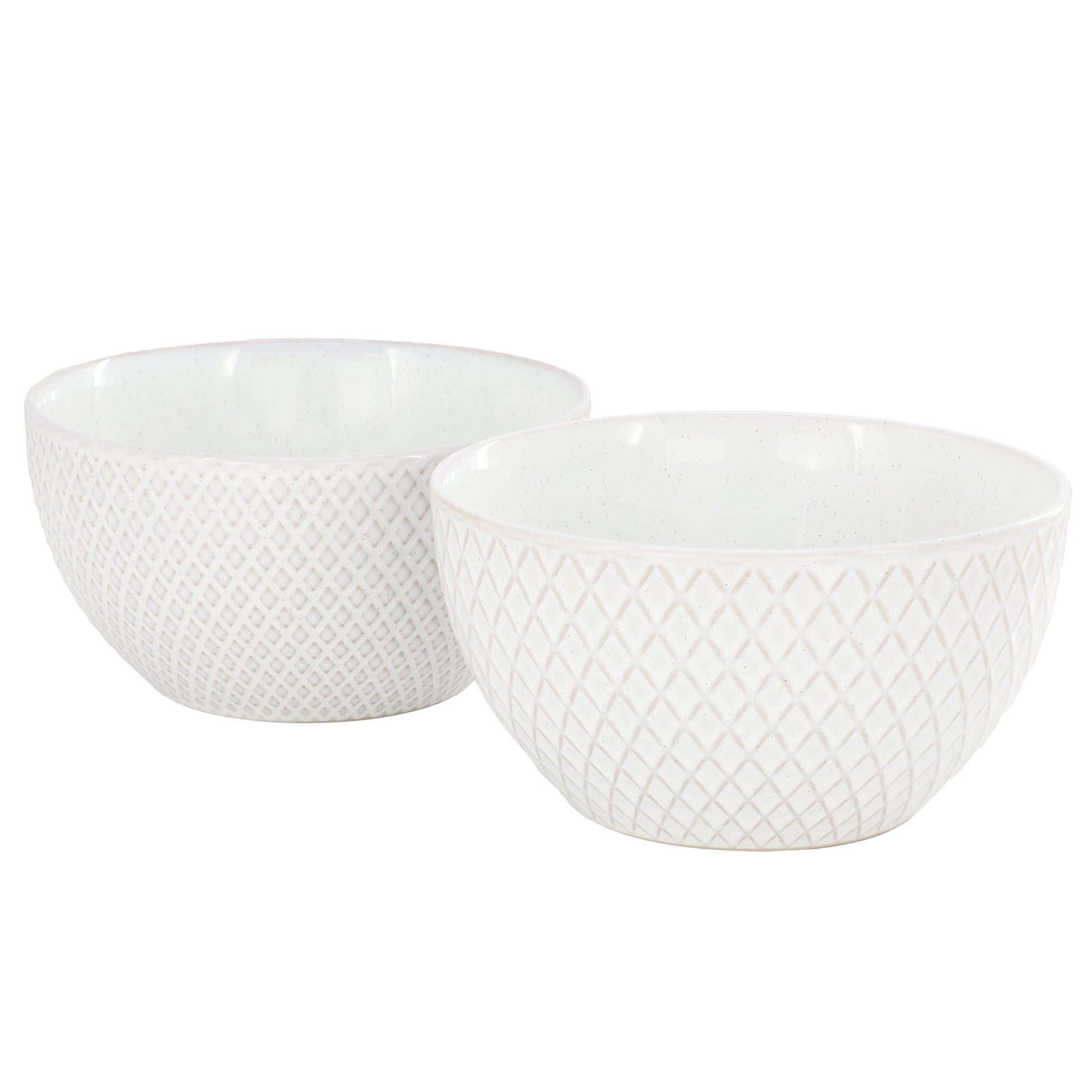 Gibson Elite Earlhart 2 Piece 6 Inch Ribbed Stoneware Cereal Bowl Set in White LuxuryLifeWay Online Store