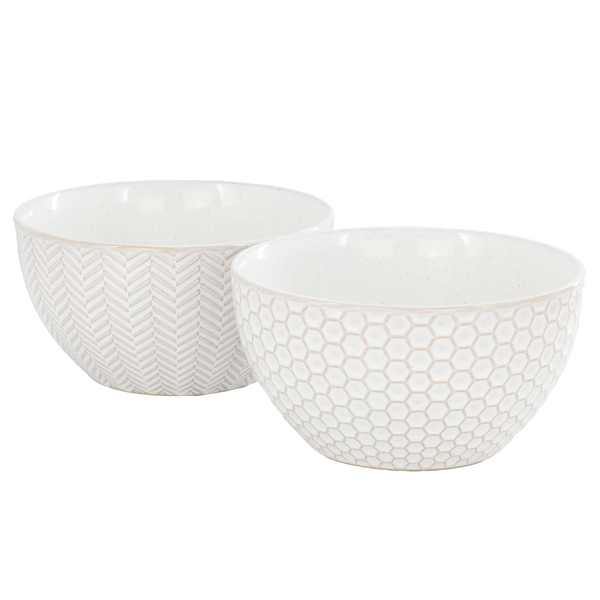 Gibson Elite Earlhart 2 Piece 6 Inch Ribbed Stoneware Cereal Bowl Set in White LuxuryLifeWay Online Store